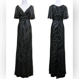 Tadashi Shoji Black and Silver Gown